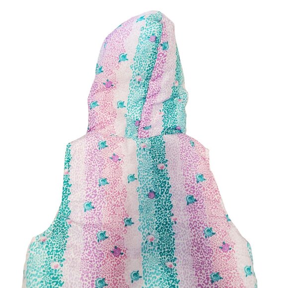 Vintage Kids Headquarters Girls 6X Floral Cheata Print Puffer Hooded ZipUp Vest - Picture 7 of 12